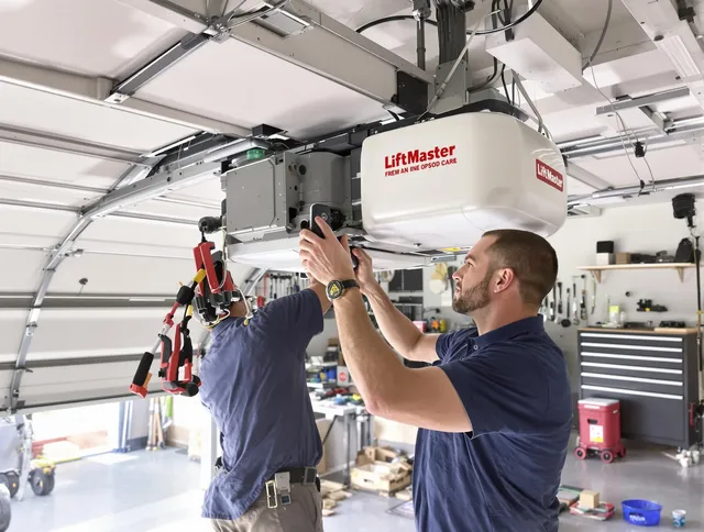 South Whittier Garage Door Repair technician performing advanced diagnostics on garage opener in South Whittier
