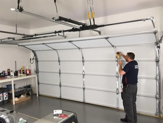 South Whittier Garage Door Repair certified technician performing overhead door system repair in South Whittier