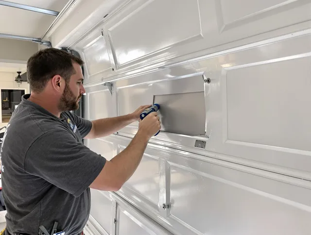Garage door panel repair by South Whittier Garage Door Repair in South Whittier
